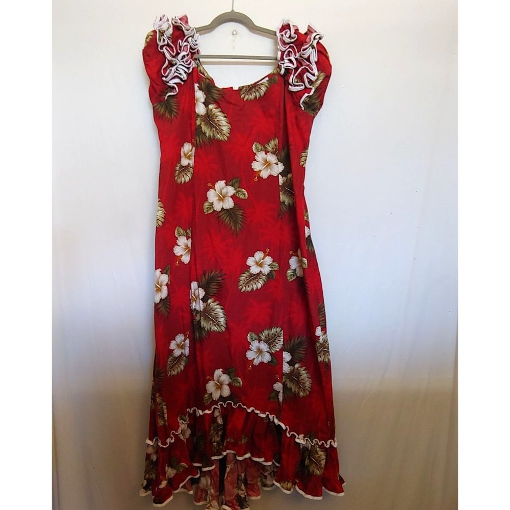 Pacific Legend Made in Hawaii Floral Maxi Hibiscus Hula Dress 2XL